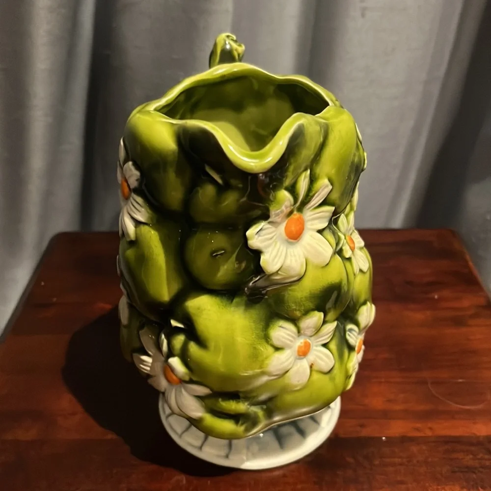 SOLD IN BUNDLE 1967 Inarco 3D Green Apples & Daisies Pitcher Creme de Menthe - Picture 4 of 11